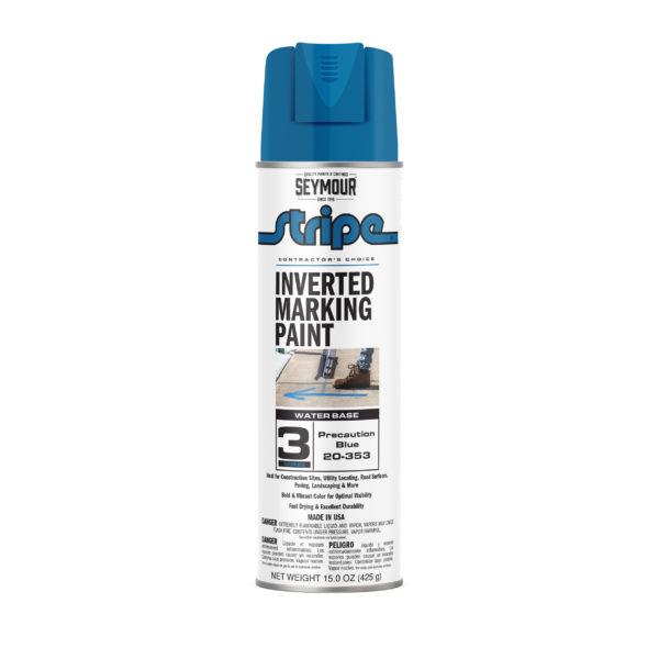Seymour 20oz Precaution Blue Inverted Tip Paint - Marking Supplies